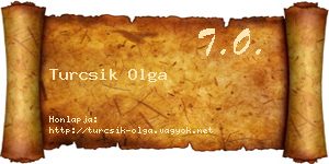 Turcsik Olga névjegykártya